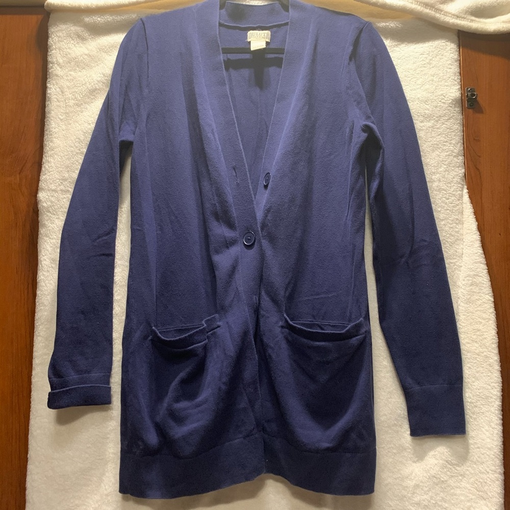 Duluth Trading Shiftless Cardigan NAVY